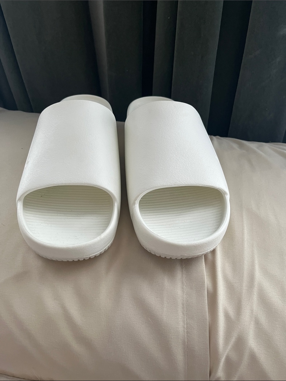 Nike All-White Slide Sandals - Embossed Swoosh - Picture 2 of 4